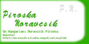 piroska moravcsik business card